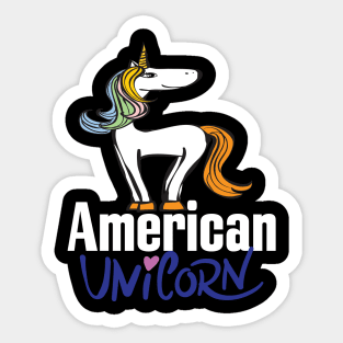 American Unicorn Sticker